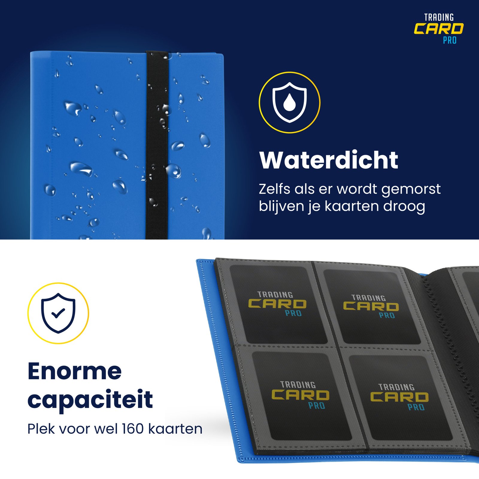 Verzamelmap Donkerblauw 4-Pocket – AGY Cards - Afbeelding 2